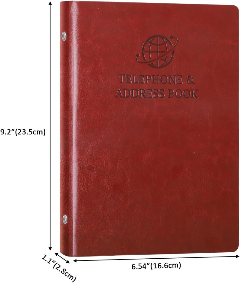 suituts Refillable Address Book with Alphabetical Tabs, 600 Entry Spaces Large Print Contact/Phone Books, PU Leather Hardcover Address Book for Seniors, Elderly - Image 2